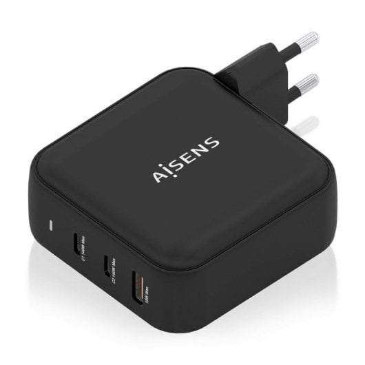 Chargeur Aisens ASCH-140W3P031-BK 140 W GaN 2 x USB-C PD3.1 QC4.0 1 x USB-A QC3.0 Noir