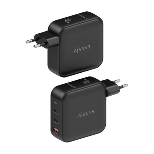 Chargeur Aisens ASCH-140W3P031-BK 140 W GaN 2 x USB-C PD3.1 QC4.0 1 x USB-A QC3.0 Noir