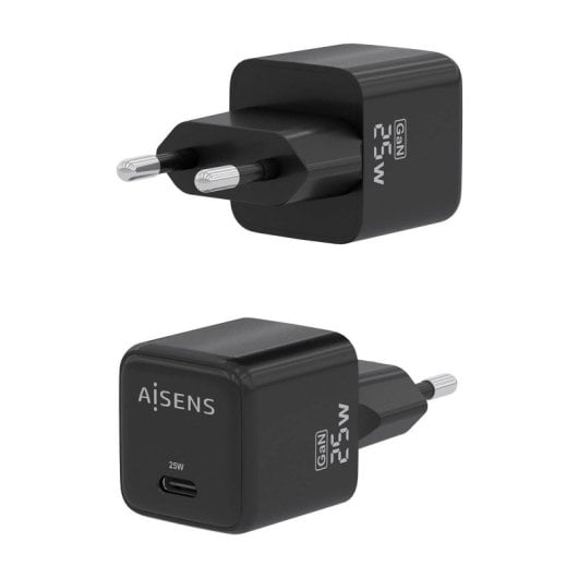 Aisens ASCH-25W1P013-BK GaN-Ladegerät 25W 1xUSB-C PD3.0 QC4.0 Schwarz