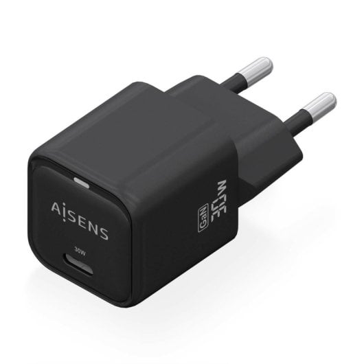 Aisens ASCH-30W1P019-BK GaN-Ladegerät 30W 1xUSB-C PD3.0 QC4.0 Schwarz
