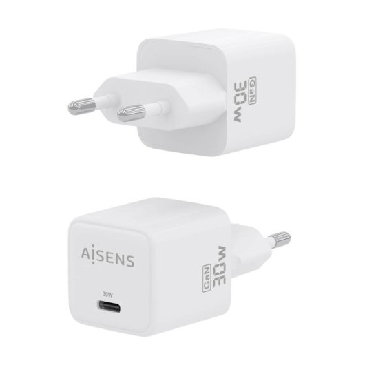 Chargeur Aisens ASCH-30W1P035-W GaN 30 W 1 x USB-C PD3.0 QC4.0 Blanc