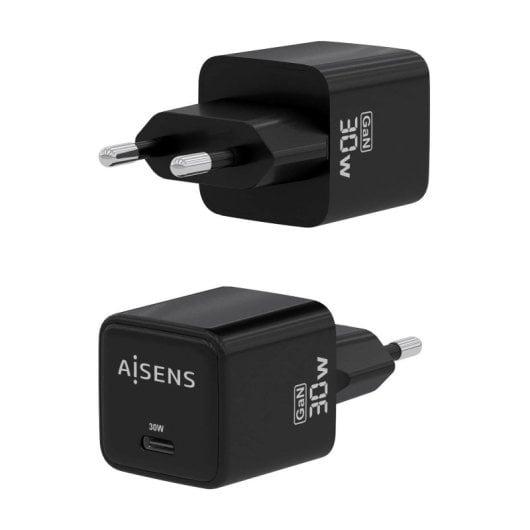 Chargeur Aisens ASCH-30W1P036-BK GaN 30 W 1 x USB-C PD3.0 QC4.0 Noir