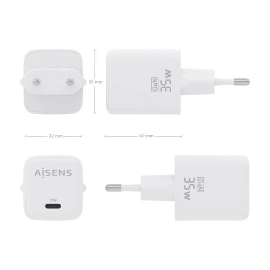 Aisens ASCH-35W1P016-W 35W GaN Ladegerät 1xUSB-C PD3.0 QC4.0 Weiß
