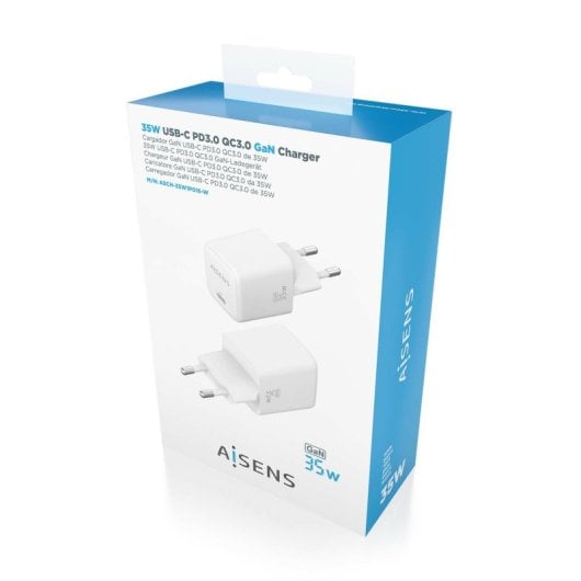 Aisens ASCH-35W1P016-W 35W GaN Ladegerät 1xUSB-C PD3.0 QC4.0 Weiß
