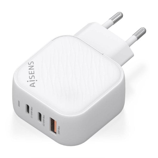 Aisens ASCH-65W3P026-W Carregador GaN 65W 2xUSB-C PD3.0 QC4.0 1xUSB-A QC3.0 Branco