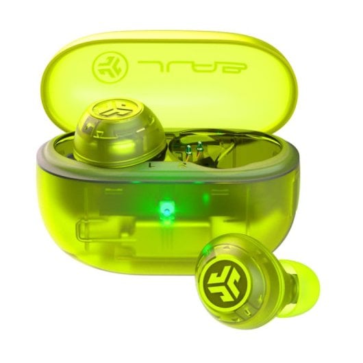JLab Go Pop ANC Auriculares Bluetooth TWS con Cancelación Activa de Ruido Verde Transparente