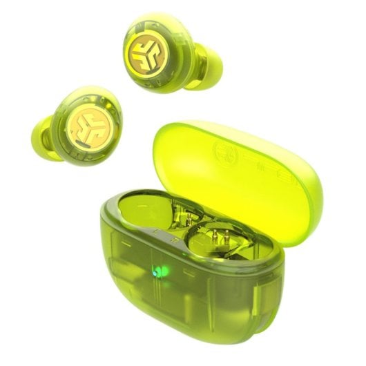 JLab Go Pop ANC Auriculares Bluetooth TWS con Cancelación Activa de Ruido Verde Transparente