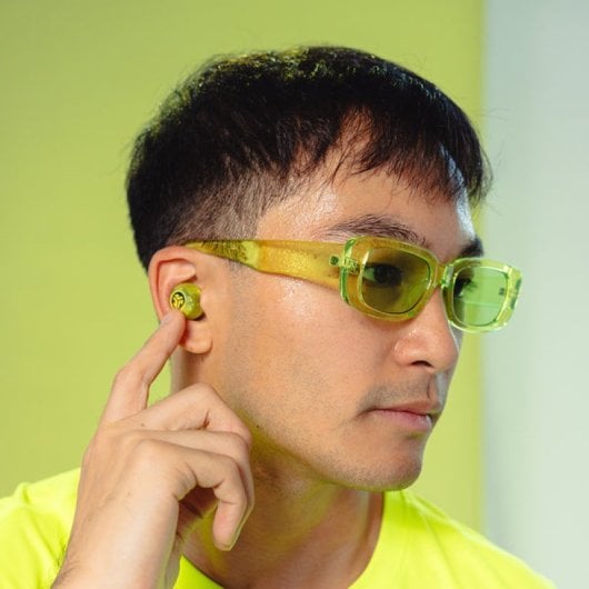 JLab Go Pop ANC Auriculares Bluetooth TWS con Cancelación Activa de Ruido Verde Transparente