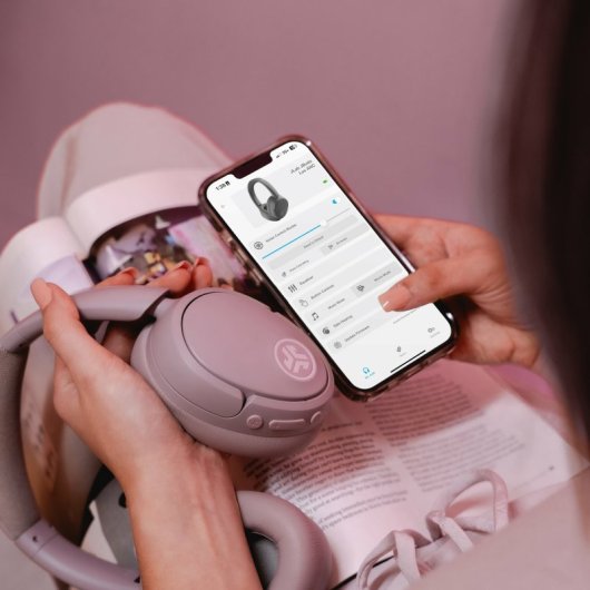 Casque Bluetooth hybride à réduction active du bruit JLab JBuds Lux ANC Mauve