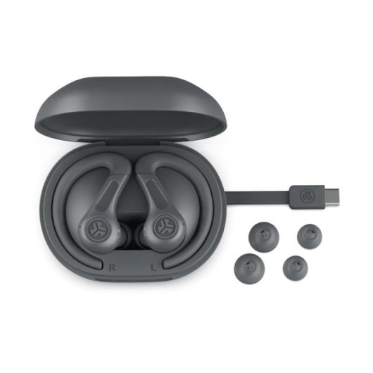 JLab JBuds Sport ANC 4 Auriculares Deportivos Bluetooth con Cancelación Activa de Ruido Grafito