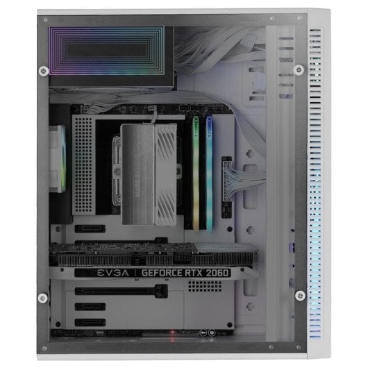 Boîtier PC Mars Gaming Mc-Blaze ATX avec ventilateur 80 mm et bande LED RGB avant blanche