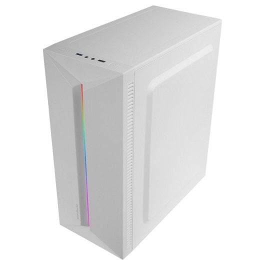 Boîtier PC Mars Gaming Mc-Blaze ATX avec ventilateur 80 mm et bande LED RGB avant blanche