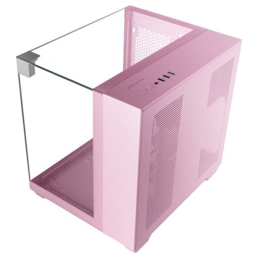 Mars Gaming Mc-visionm Kompaktes MicroATX-PC-Gehäuse mit dreifach gehärtetem Glas und zwei Kammern, Pink