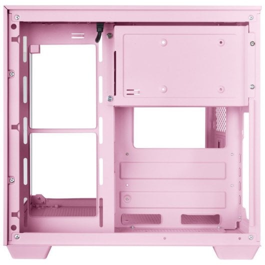 Mars Gaming Mc-visionm Kompaktes MicroATX-PC-Gehäuse mit dreifach gehärtetem Glas und zwei Kammern, Pink