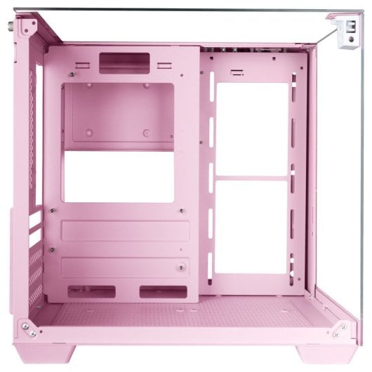 Mars Gaming Mc-visionm Kompaktes MicroATX-PC-Gehäuse mit dreifach gehärtetem Glas und zwei Kammern, Pink