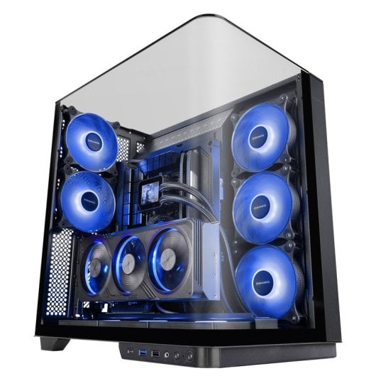Boîtier PC Mars Gaming Mc-Infinio ATX incurvé en verre trempé, 2 ventilateurs 120 mm, USB-C, noir