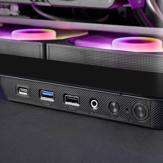 Boîtier PC Mars Gaming Mc-Infinio ATX incurvé en verre trempé, 2 ventilateurs 120 mm, USB-C, noir