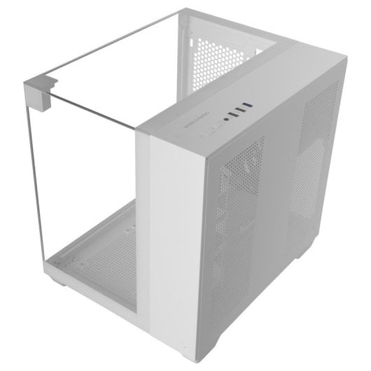 Mars Gaming Mc-visionm Kompaktes MicroATX-PC-Gehäuse, dreifach gehärtetes Glas, Doppelkammer, Weiß