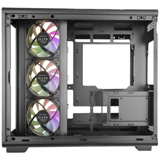 Mars Gaming Mc-rev Caja Pc Atx Doble Cristal Templado 3x Ventiladores Argb Invertidos 12cm Negro