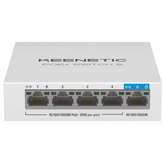 Switch Keenetic PoE+ Switch 5 Gigabit 5 Puertos 4 PoE+ 60W
