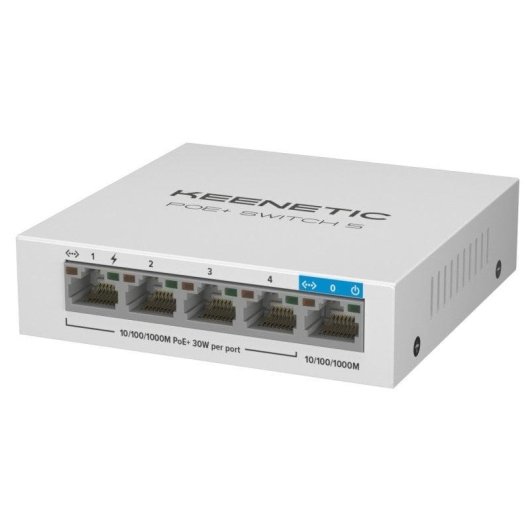 Switch Keenetic PoE+ Switch 5 Gigabit 5 Puertos 4 PoE+ 60W