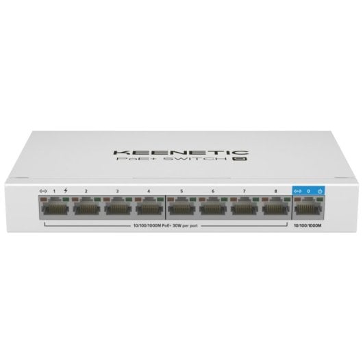 Switch PoE+ Keenetic 9 Switch KN-4710 9 porte Gigabit totali + 8 porte PoE+ massimo 120 W