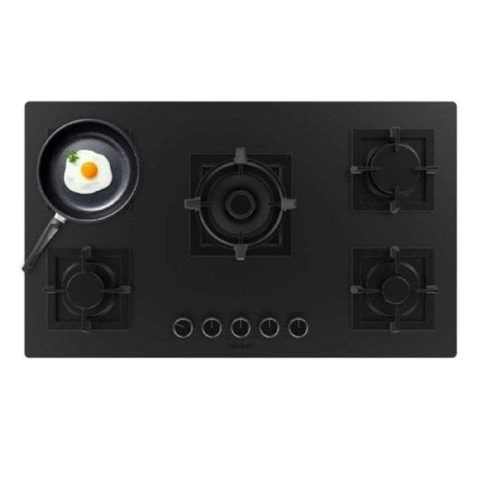 Placa de gas Cecotec Bolero Squad G 5800s Eternal Nano 5 fuegos cristal negro