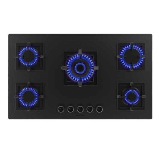 Placa de gas Cecotec Bolero Squad G 5800s Eternal Nano 5 fuegos cristal negro