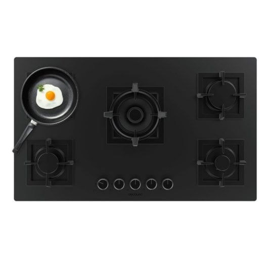 Placa de gas Cecotec Bolero Squad G 5800s Eternal Nano 5 fuegos cristal negro