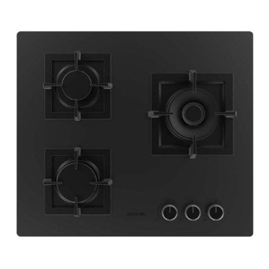 Plaque de gaz Cecotec Bolero Squad G 3800s Eternal Nano 3 feux verre noir