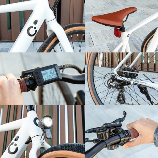 Vélo électrique urbain Cecotec Sprint 28 pouces, 70 km d'autonomie, blanc