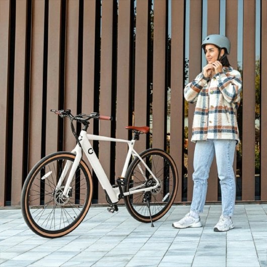 Vélo électrique urbain Cecotec Sprint 28 pouces, 70 km d'autonomie, blanc