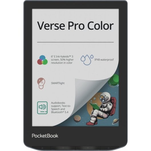 PocketBook Verse Pro Color E-reader 6" Écran tactile Lecteur de livres électroniques étanche Livres audio Bleu