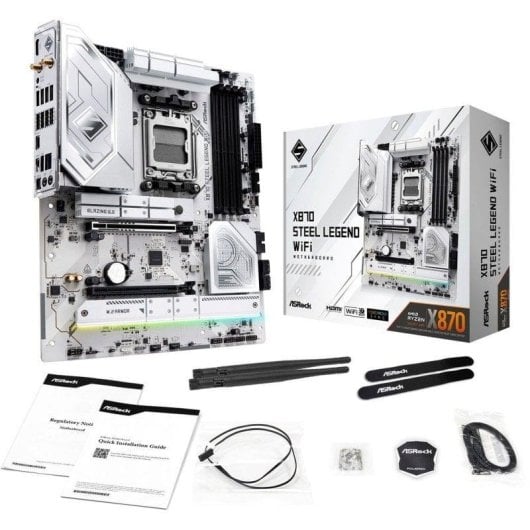 Carte mère ASRock X870 STEEL LEGEND AMD X870 Socket AM5 DDR5 ATX WiFi 7 USB4 2.5GbE M.2 RAID