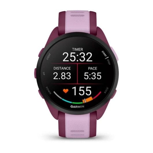 Garmin Forerunner 165 Music Bluetooth GPS 43mm AMOLED Roxo Resistente à Água 5ATM Pulsómetro