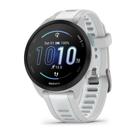 Garmin Forerunner 165 Music GPS Running Smartwatch con display AMOLED e Garmin Pay (bianco)