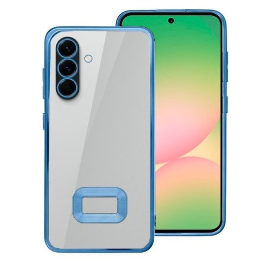 COOL Capa Transparente com Moldura Metalizada Azul para Samsung Galaxy A56 5G