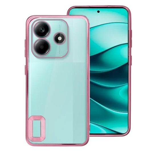 Coque tendance pour Xiaomi Redmi Note 14 5G Metallic Edge (rose)