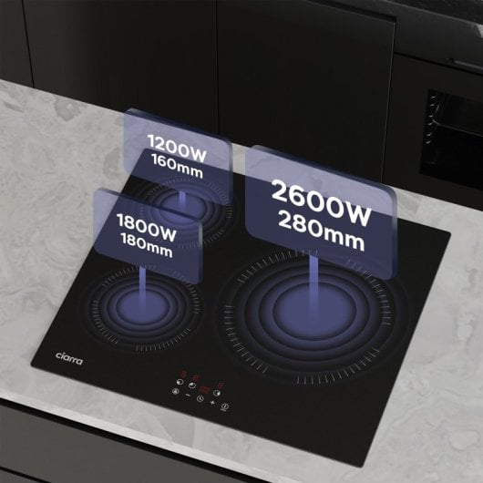 Plaque à induction Ciarra CABBIH3-A 3 zones 60 cm 5600 W Noir