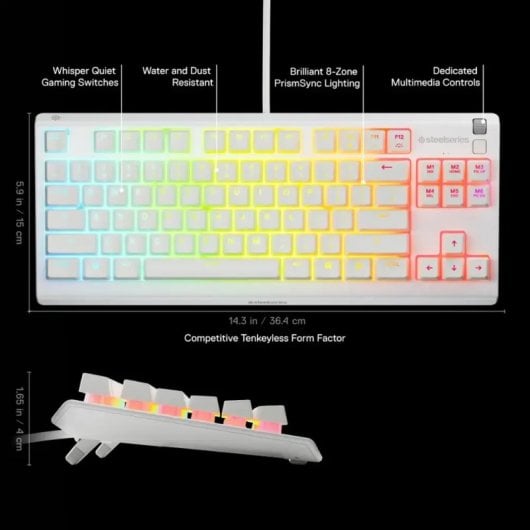 SteelSeries Apex 3 TKL Teclado Gaming RGB Blanco Teclado USA