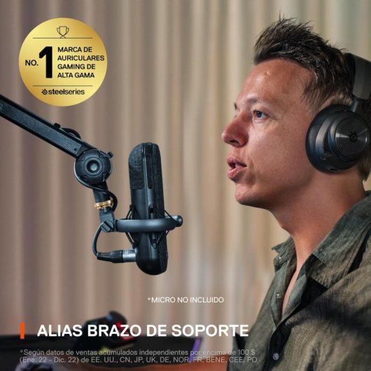 SteelSeries Alias Boom Arm Braço de Suporte Giratório 360º para Microfones Preto