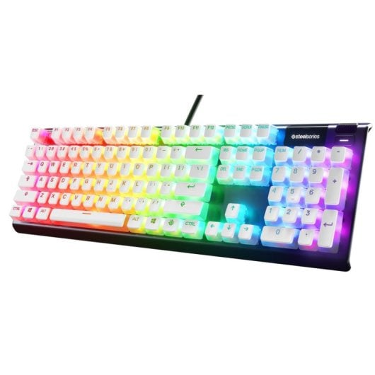 Clavier SteelSeries PrismCAPS Set 104 Keycaps PBT Blanc RGB USA