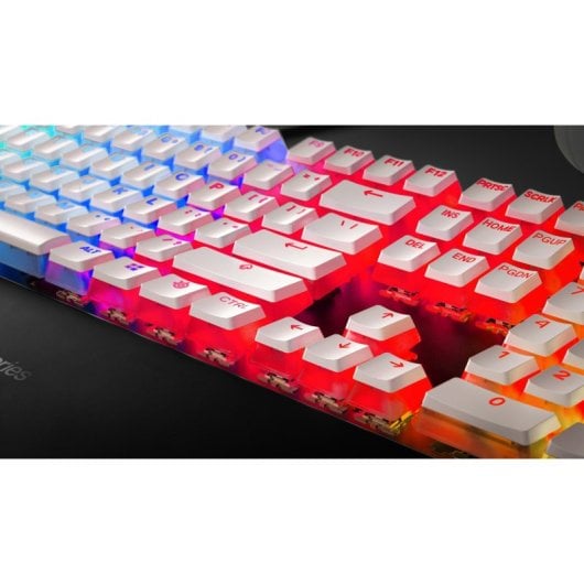 Clavier SteelSeries PrismCAPS Set 104 Keycaps PBT Blanc RGB USA