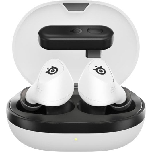 Pack casque Bluetooth SteelSeries Arctis GameBuds PS5 blanc + base de chargement sans fil