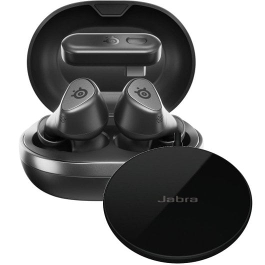 Pack casque Bluetooth SteelSeries Arctis GameBuds PS5 noir + station de charge sans fil Jabra