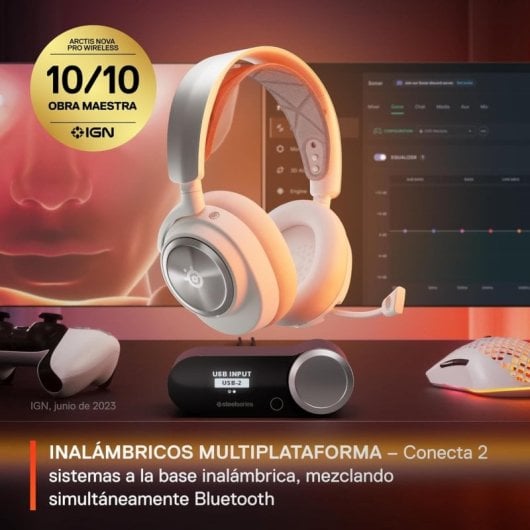 SteelSeries Pack Arctis Nova Pro Wireless Auriculares Inalámbricos  +  Ratón Gaming Rival 3