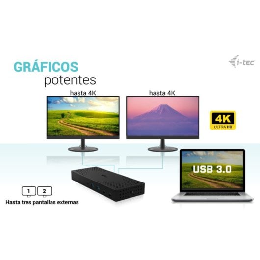 I-Tech Estación de Acoplamiento USB 3.0 / USB-C / Thunderbolt 3 puertos 4K Gen 2 + PD 100 W