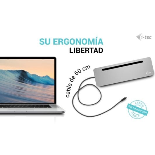 I-Tec Docking Station USB-C 3x Monitor Esterni 4K + Power Delivery 100 W Ergonomico Metallo