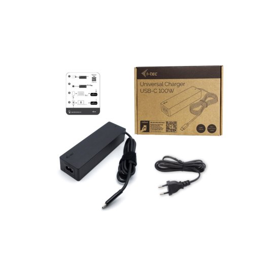 Adaptador de corriente USB-C i-tec Universal Charger PD 3.0 100W Negro, 100-240V, 5A, Protección Inteligente