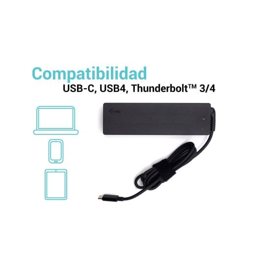 Adaptador de corriente USB-C i-tec Universal Charger PD 3.0 100W Negro, 100-240V, 5A, Protección Inteligente